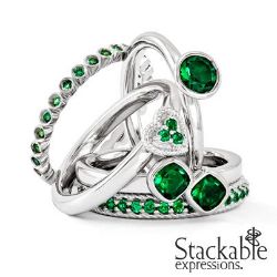 Picture for category May Emerald Stackable Silver Rings