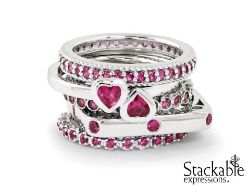 Picture for category July Ruby Silver Stackable Rings