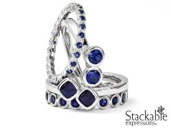 Picture for category September Sapphire Silver Stackable Rings