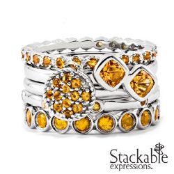 Picture for category November Citrine Silver Stackable Rings