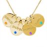 Picture of 4 Discs Name Necklace with Birthstone