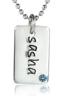 Picture of 1 Mini Dog Tag with Stone