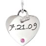Picture of Small Engravable Heart Shaped Charm with Stone