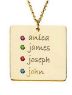 Picture of 4 Names Square Pendant with Stones