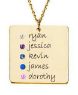 Picture of 5 Names Square Pendant with Stones
