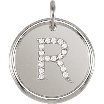 Picture of Initial R, Roxy Diamond Pendant