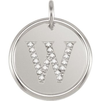 Picture of Initial W, Roxy Diamond Pendant
