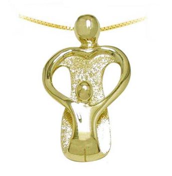 Picture of Gold Mother and One Child Pendant