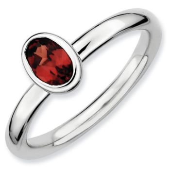 Picture of Silver Ring Oval Shaped Garnet stone