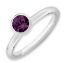 Picture of Silver Ring 5 mm Round Swarovski Amethyst stone