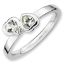 Picture of Silver Ring 2 Heart Shaped White Topaz stones