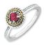 Picture of Silver Ring Round Created Ruby Stone