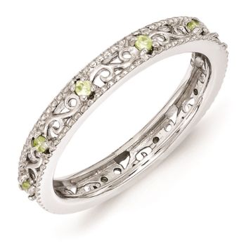 Picture of Silver Ring Round Peridot Stones