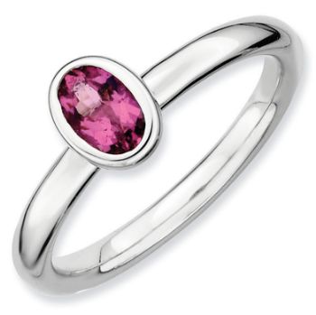 Picture of Silver Ring 1 Large Oval shaped Pink Tourmaline stone