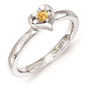 Picture of Silver Heart Ring Citrine