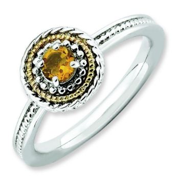 Picture of Stackable Silver Ring & 14k Citrine Stone