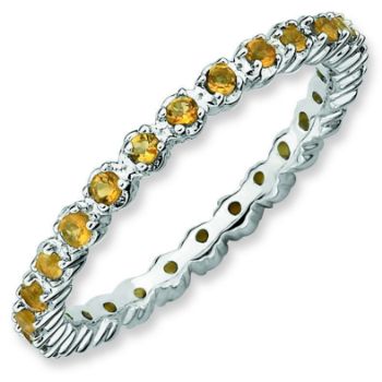 Picture of Sterling Silver Ring  Band Citrine Stones