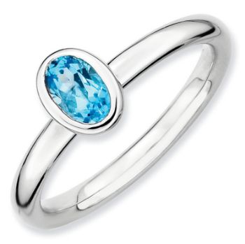 Picture of Silver Ring 1 Oval Blue Topaz stone