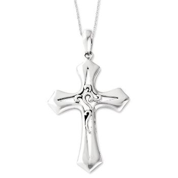 Picture of Abide In Him, Silver Cross Pendant