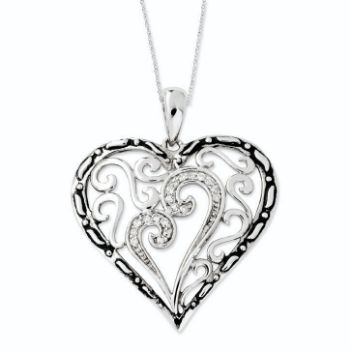 Picture of Silver CZ Heart Pendant, A Mother's Touch