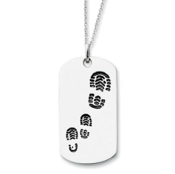 Picture of Silver Antiqued Footsteps Necklace