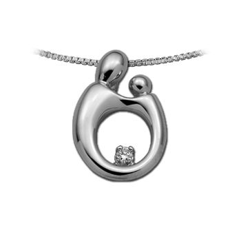 Picture of Large Solid Back Pendant 14K White Gold