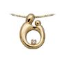 Picture of Large Mother Child Diamond Pendant 14K Yellow Gold