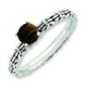 Picture of Silver Antiqued Ring Natural Tiger's Eye Stone