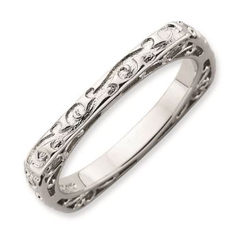 Picture of Silver Antiqued 2.25 mm Square Ring