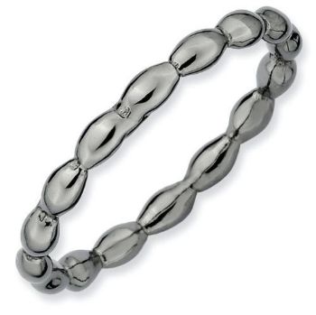 Picture of Sterling Silver Ruthenium Plated Stackable Rice Ring