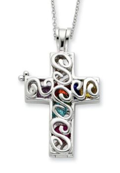 Picture of Promises of The Rainbow, Silver Cross Locket Penda