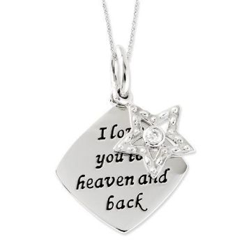 Picture of I Love You To Heaven & Back Silver Pendant