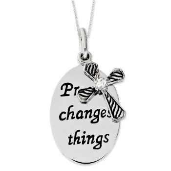 Picture of Prayer Changes Things Sllver Pendant