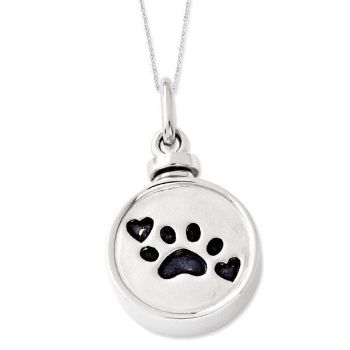 Picture of Silver Enameled Paw Print Ash Holder