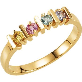 Picture of Gold 2 to 6 Round Stones Mother's Ring