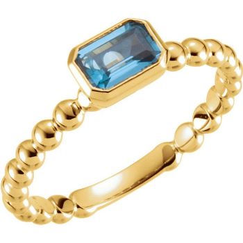 Picture of Gold Stackable Ring 1 Emerald-Cut Stone