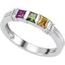 Picture of Silver 1 to 3 Square Stones Stackable Mother's Ring