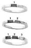 Picture of Silver 1 to 3 Baguette Stones Stackable Mother's Ring