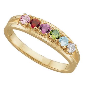 Picture of D. 1 to 6 Round GENUINE Stones Mother's Ring