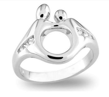 Picture of 14K White Gold Mother and Child Diamond Ring