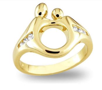 Picture of 14K Yellow Gold Mother and Child Diamond Ring