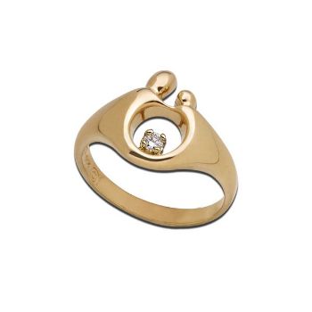 Picture of 14K Yellow Gold Small Mother and Child Diamond Ring