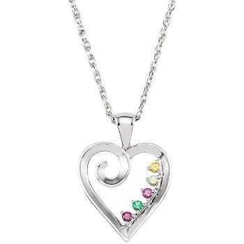 Picture of Silver 1 to 6 Stones Mother's Pendant