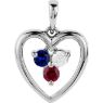 Picture of Gold Heart 3 Stones Mother's Pendant