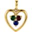 Picture of Gold Heart 3 Stones Mother's Pendant