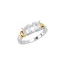 Picture of 14K and Silver 3 Oval Stones Mother's Ring