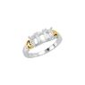 Picture of 14K Gold and Silver 3 Oval Stones Mother's Ring