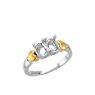 Picture of 14K Gold and Silver 2 Oval Stones Mother's Ring