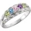 Picture of Silver 1 to 5 Round Stones Mother's Ring