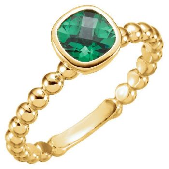 Picture of Gold 1 Antique Square Stone Stackable Ring